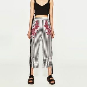 Zara Striped and Floral Pants